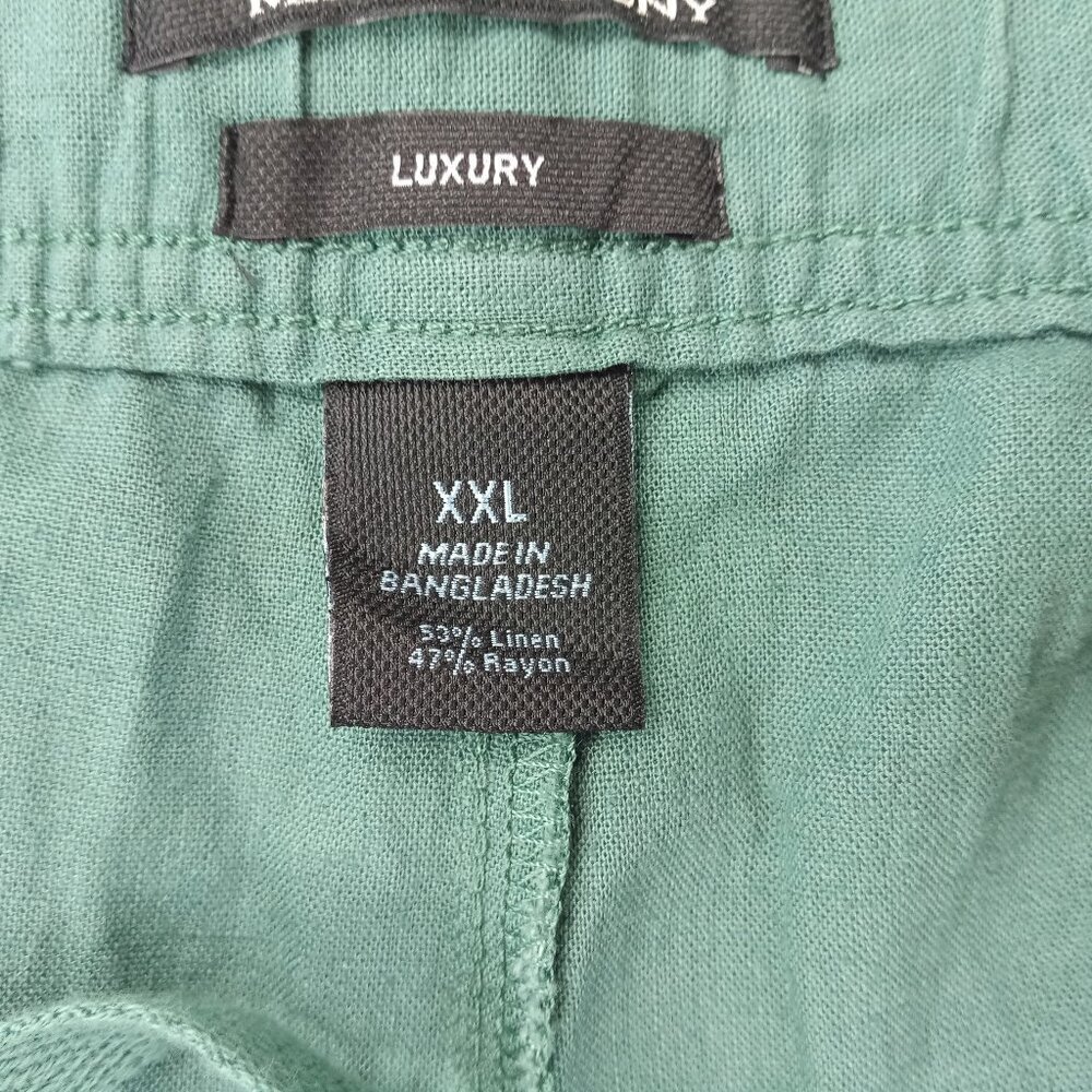 Marc Anthony Mens Linen Shorts Size XXL Green Lightweight Breathable Summer - Picture 5 of 9